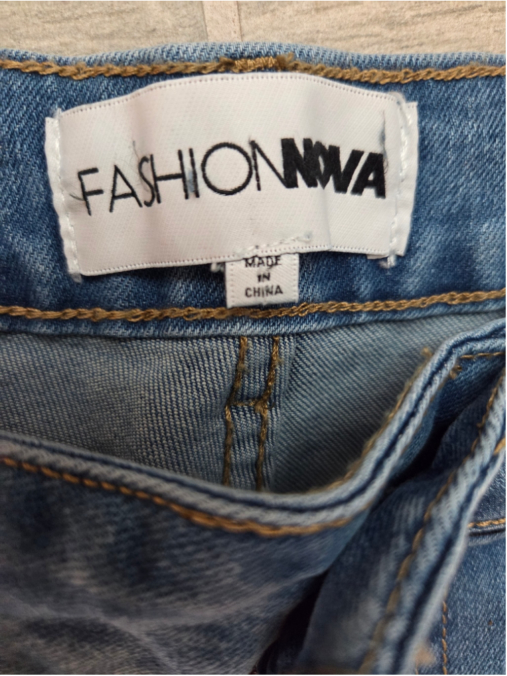 Women's Fashion Nova Blue Cargo Straight Leg Jeans Size 3 - Picture 4 of 6